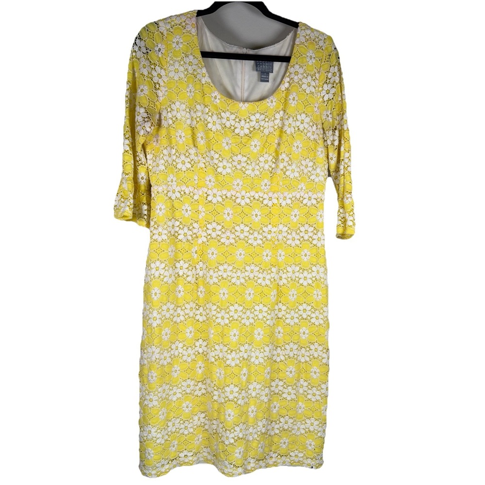 Rabbit Rabbit Rabbit Floral Lace Dress Size Lined Bell Sleeve Preppy Midi Spring